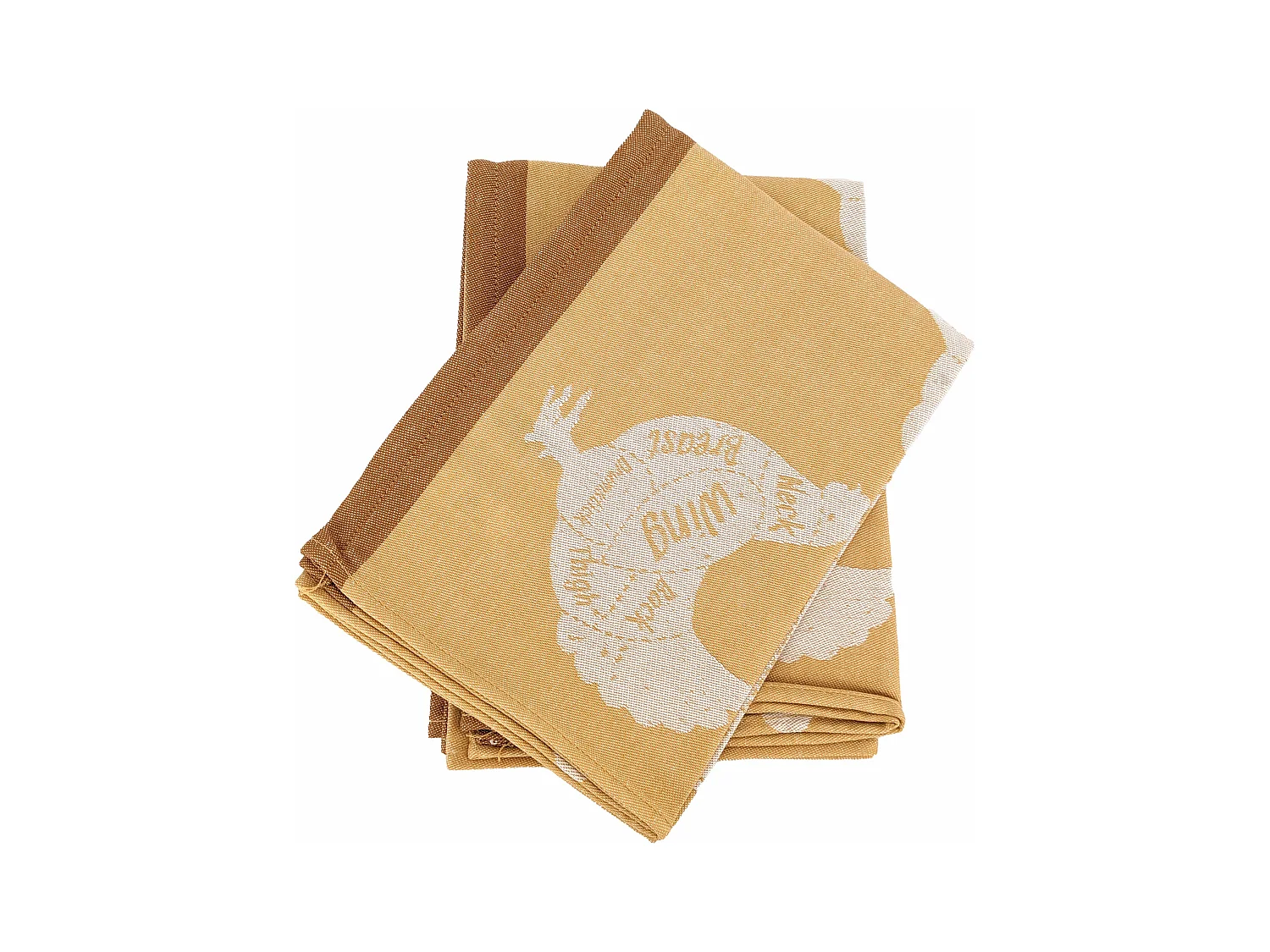 Lot de 2 torchons de cuisine pur coton 50x70 cm GRILLUXE jaune