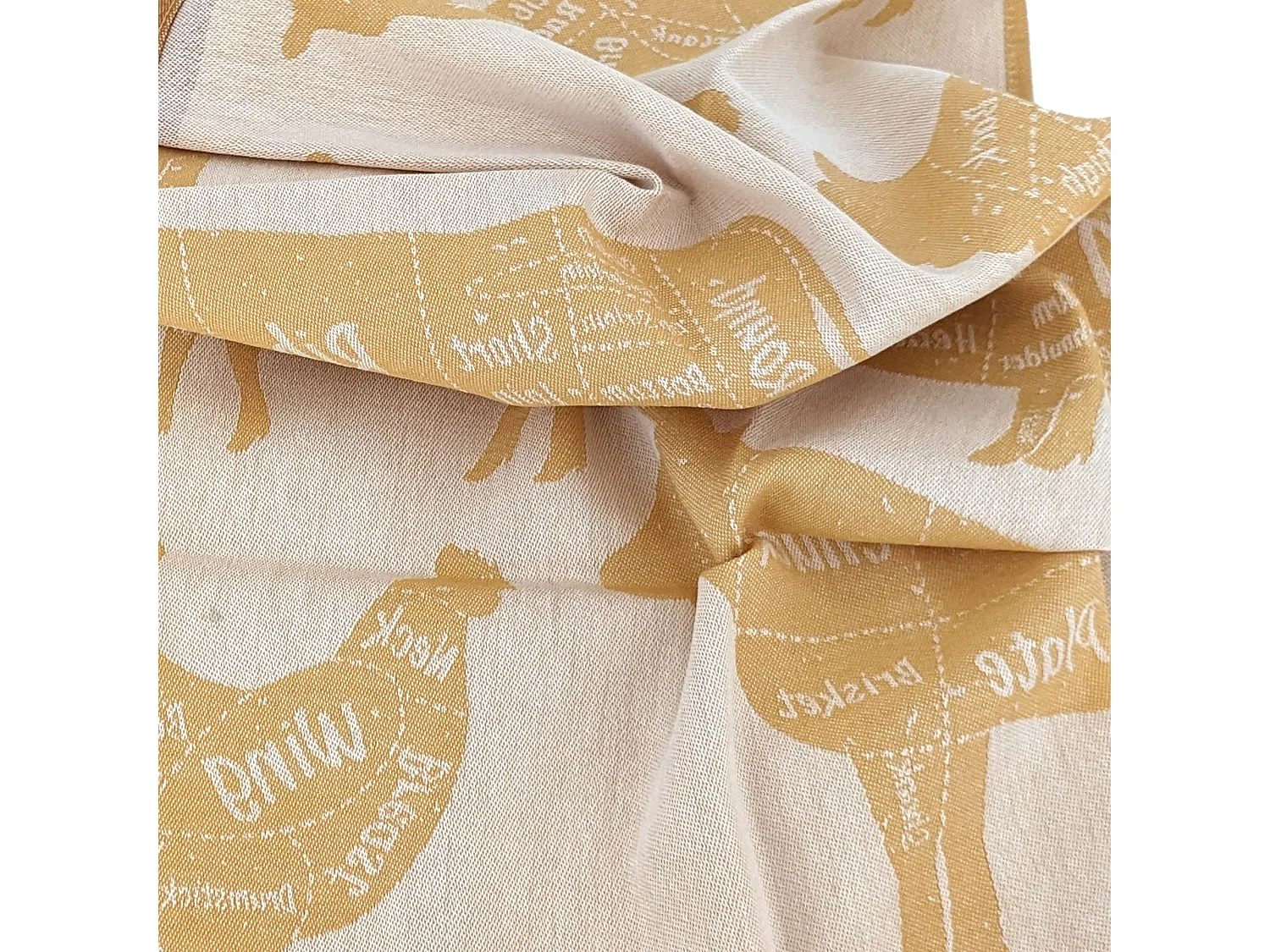 Lot de 2 torchons de cuisine pur coton 50x70 cm GRILLUXE jaune