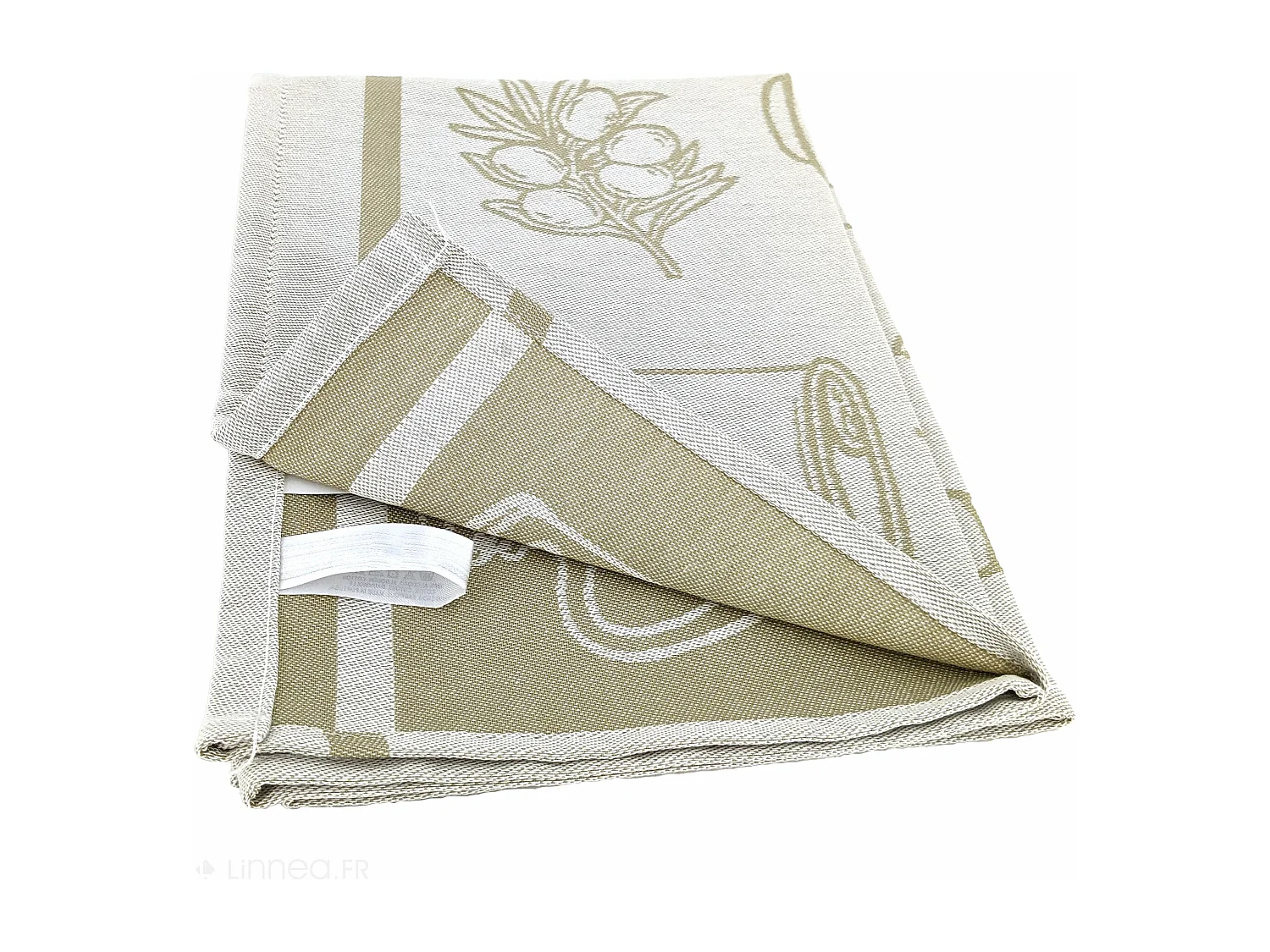 Lot de 2 torchons de cuisine pur coton 50x70 cm EVOO vert kaki