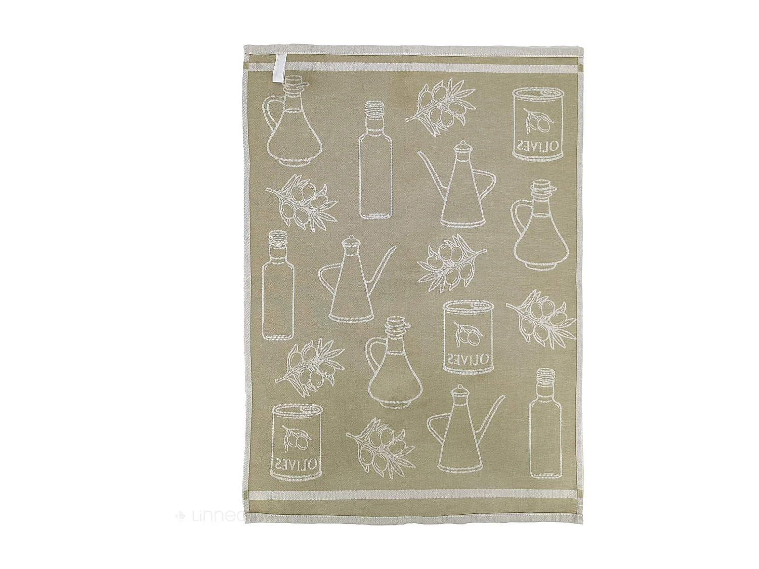 Lot de 2 torchons de cuisine pur coton 50x70 cm EVOO vert kaki