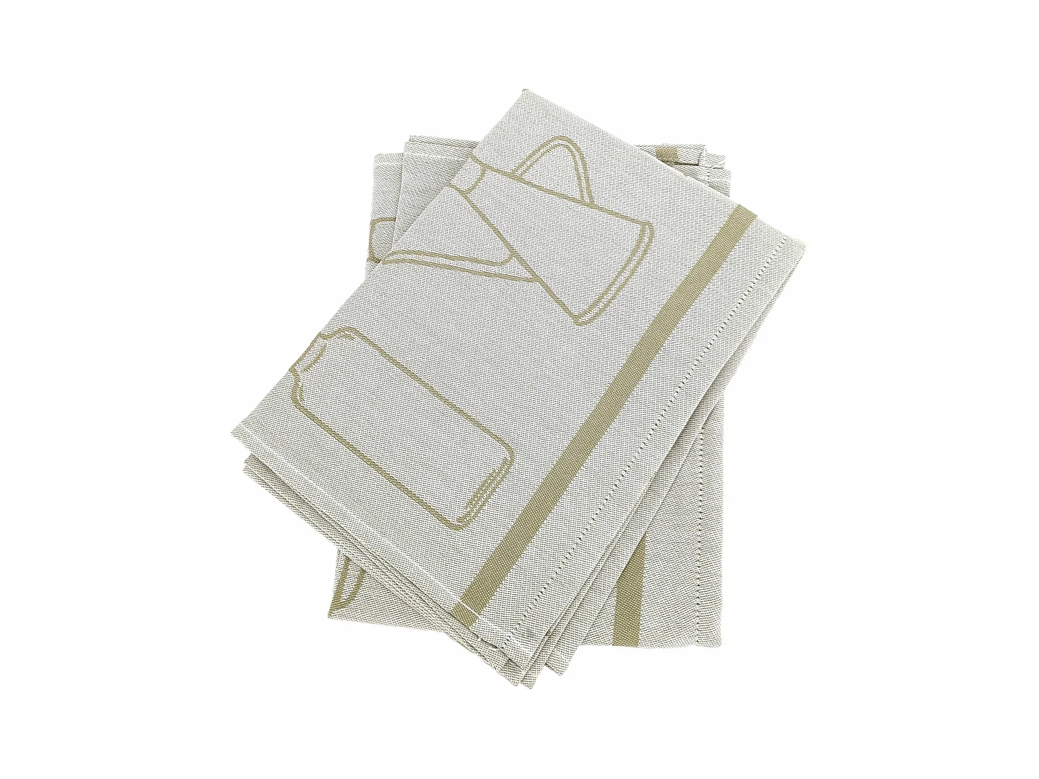 Lot de 2 torchons de cuisine pur coton 50x70 cm EVOO vert kaki