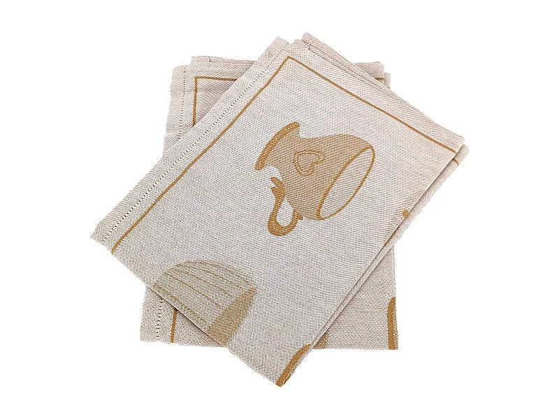 Lot de 2 torchons de cuisine pur coton 50x70 cm DELICARA jaune