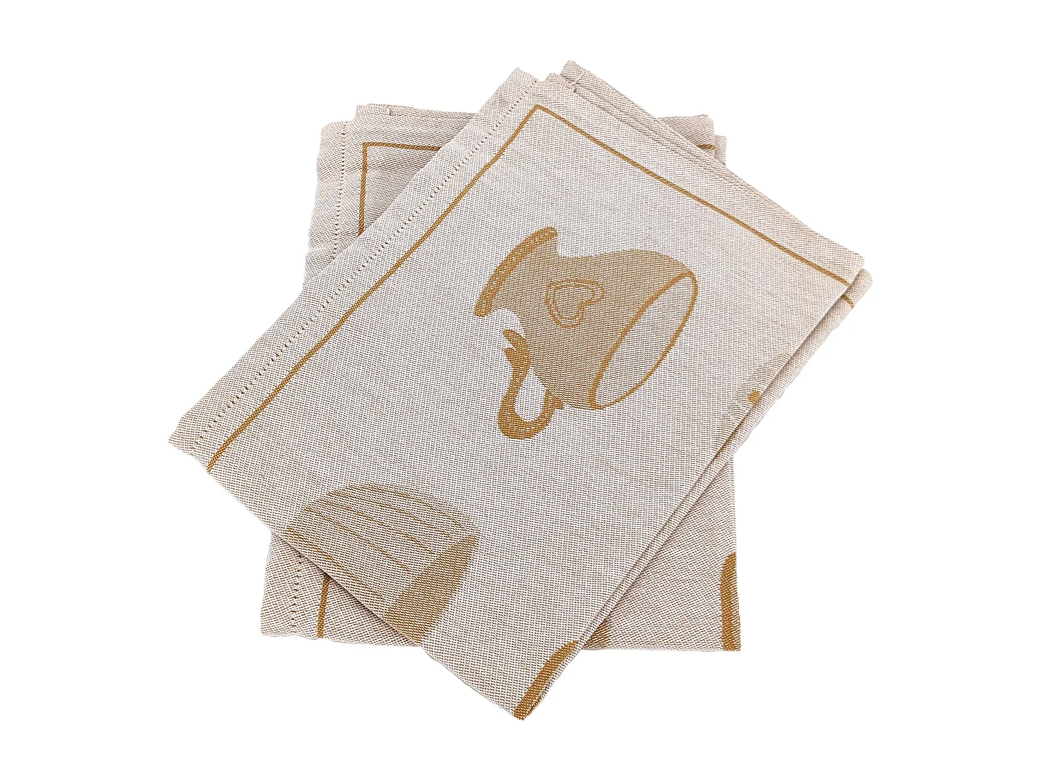 Lot de 2 torchons de cuisine pur coton 50x70 cm DELICARA jaune