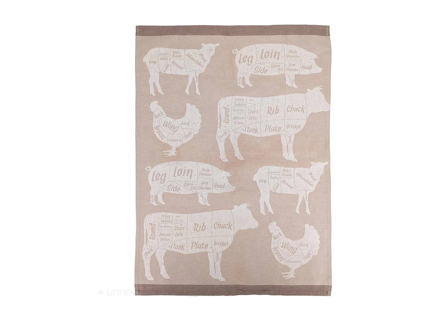 Lot de 2 torchons de cuisine pur coton 50x70 cm GRILLUXE beige