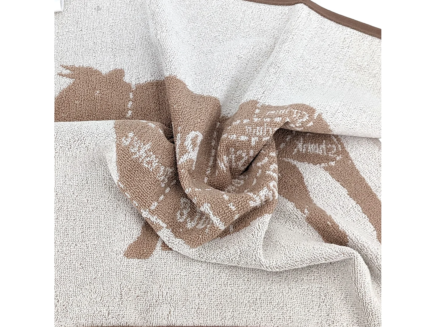 Lot de 2 torchons de cuisine pur coton 50x50 cm GRILLUXE beige