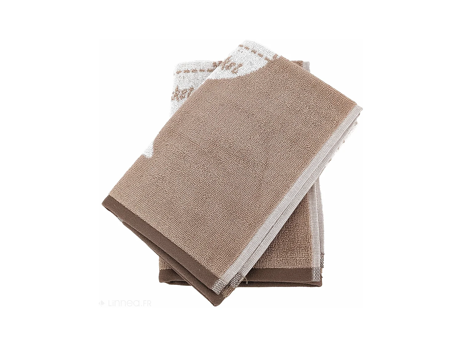 Lot de 2 torchons de cuisine pur coton 50x50 cm GRILLUXE beige