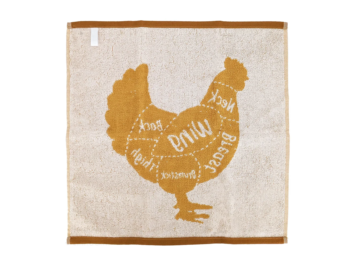 Lot de 2 torchons de cuisine pur coton 50x50 cm GRILLUXE jaune