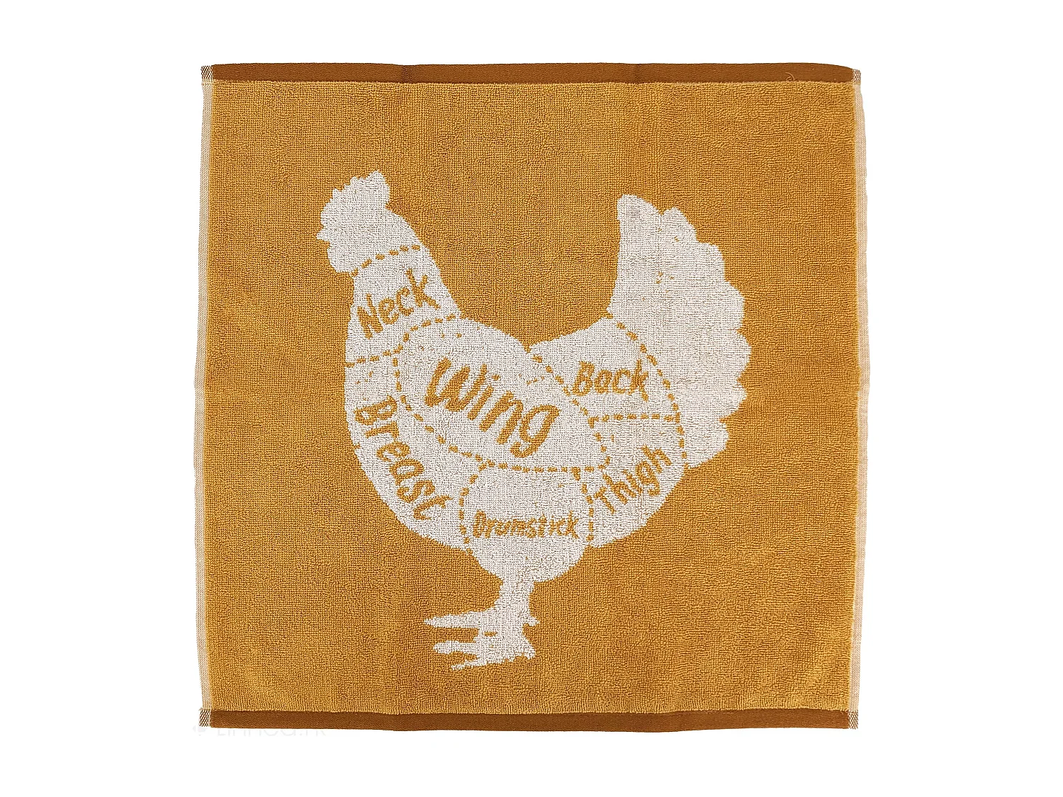 Lot de 2 torchons de cuisine pur coton 50x50 cm GRILLUXE jaune