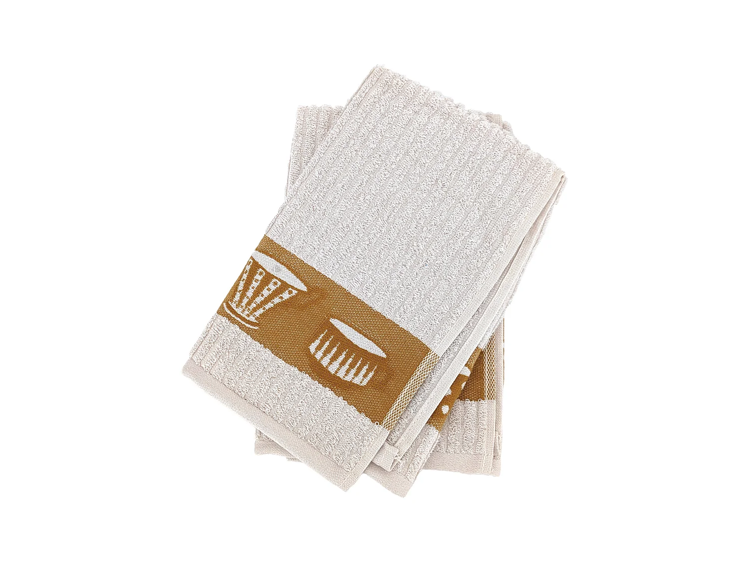 Lot de 2 torchons de cuisine pur coton 50x50 cm DELICARA jaune