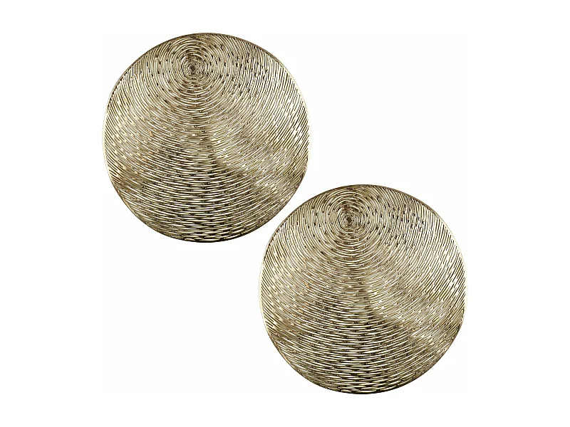 Lot de 2 sets de table rond 40 cm en plastique collection PHUKET doré