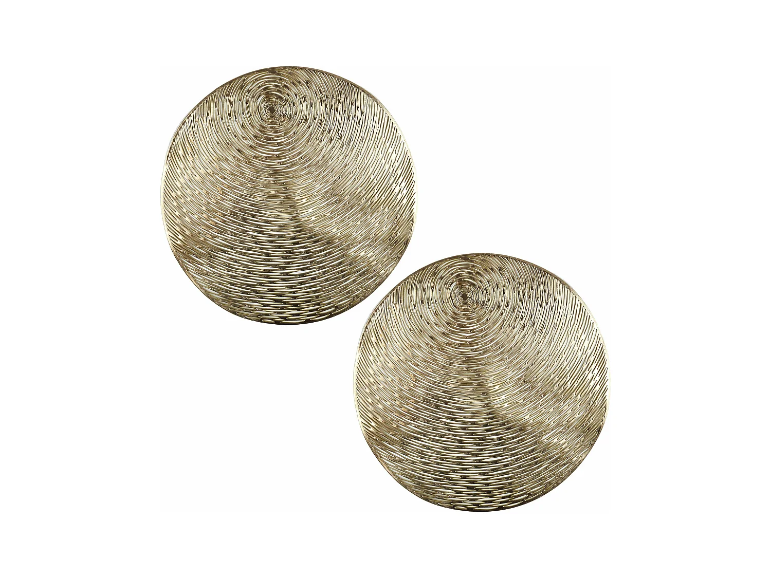 Lot de 2 sets de table rond 40 cm en plastique collection PHUKET doré