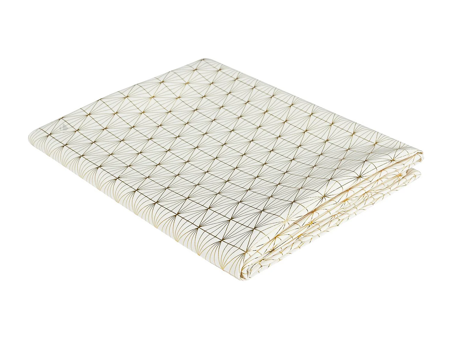 Nappe rectangle 140x250 cm GOLD motifs géométriques blanche dorée