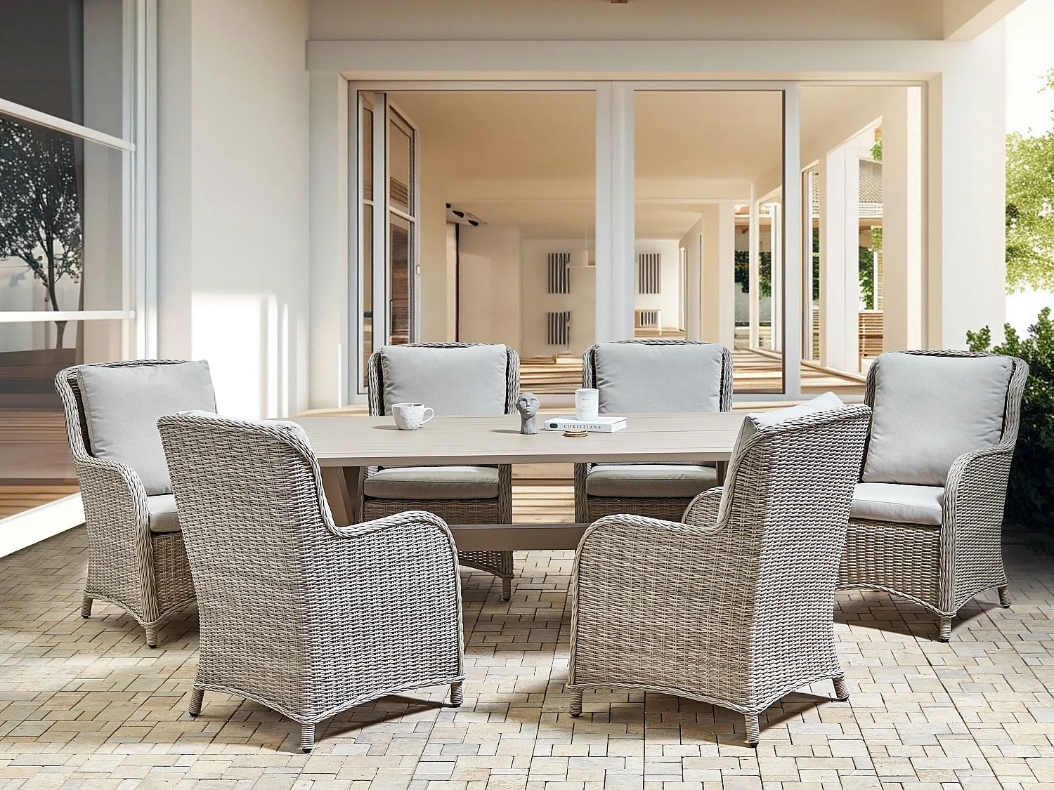 Ensemble de 2 fauteuils de jardin CASCAIS Beige