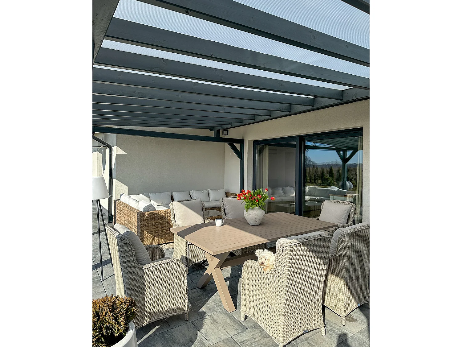 Conjunto de 2 poltronas de jardim CASCAIS Creme