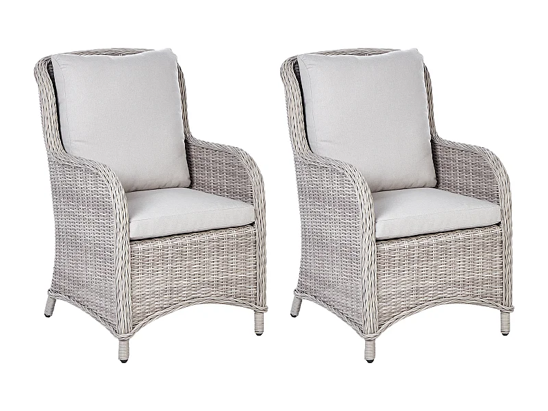 Conjunto de 2 poltronas de jardim CASCAIS Creme