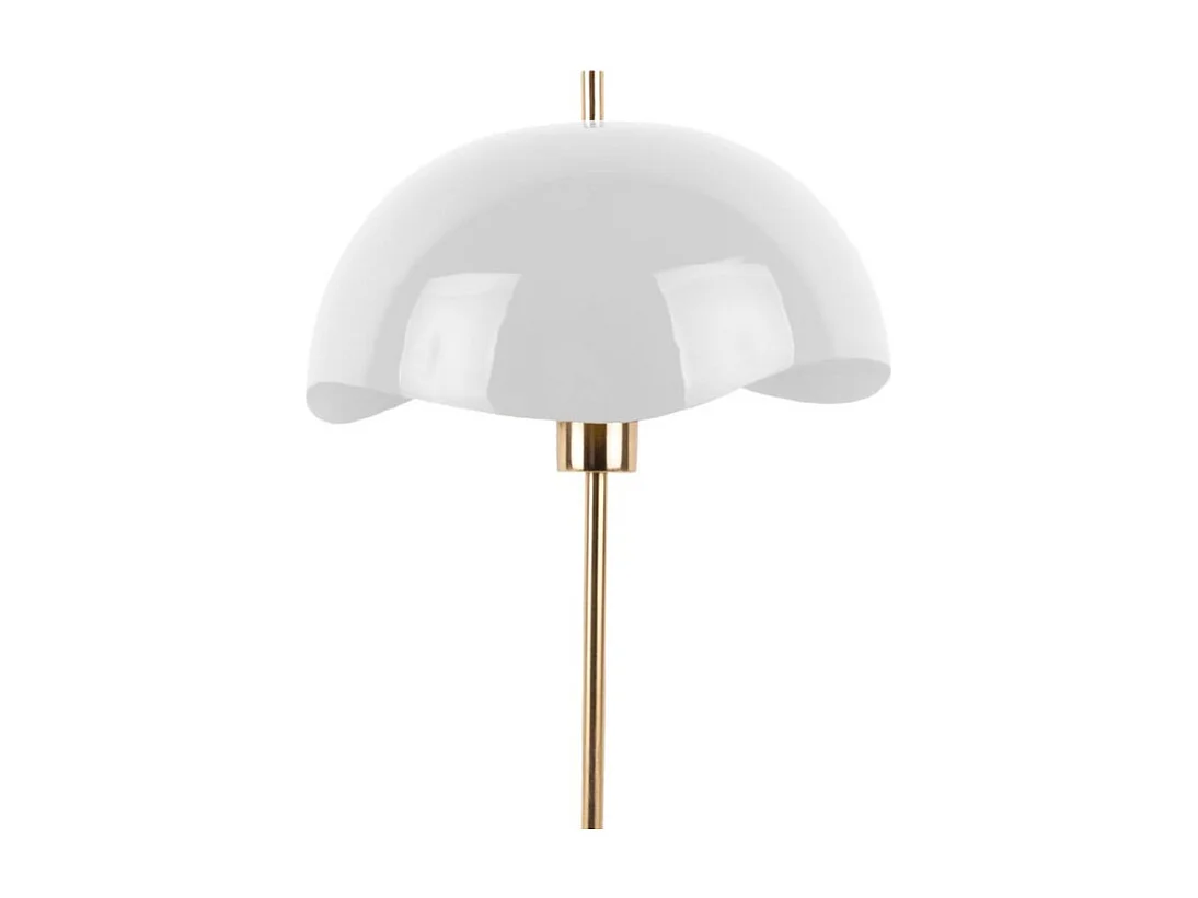 Waved Dome - Lampe à poser en métal et marbre - Blanc