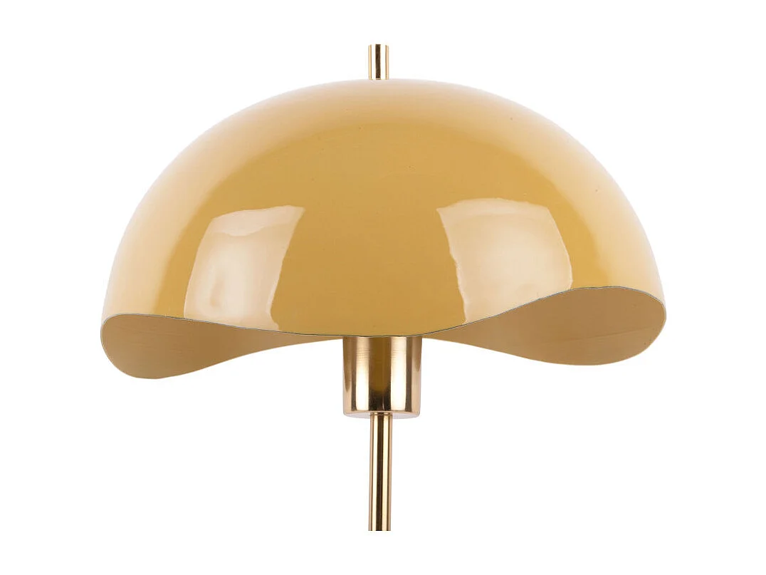 Waved Dome - Lampe à poser en métal et marbre - Blanc