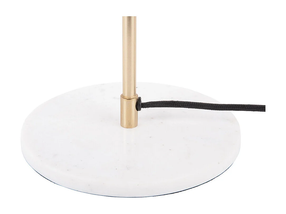 Waved Dome - Lampe à poser en métal et marbre - Blanc