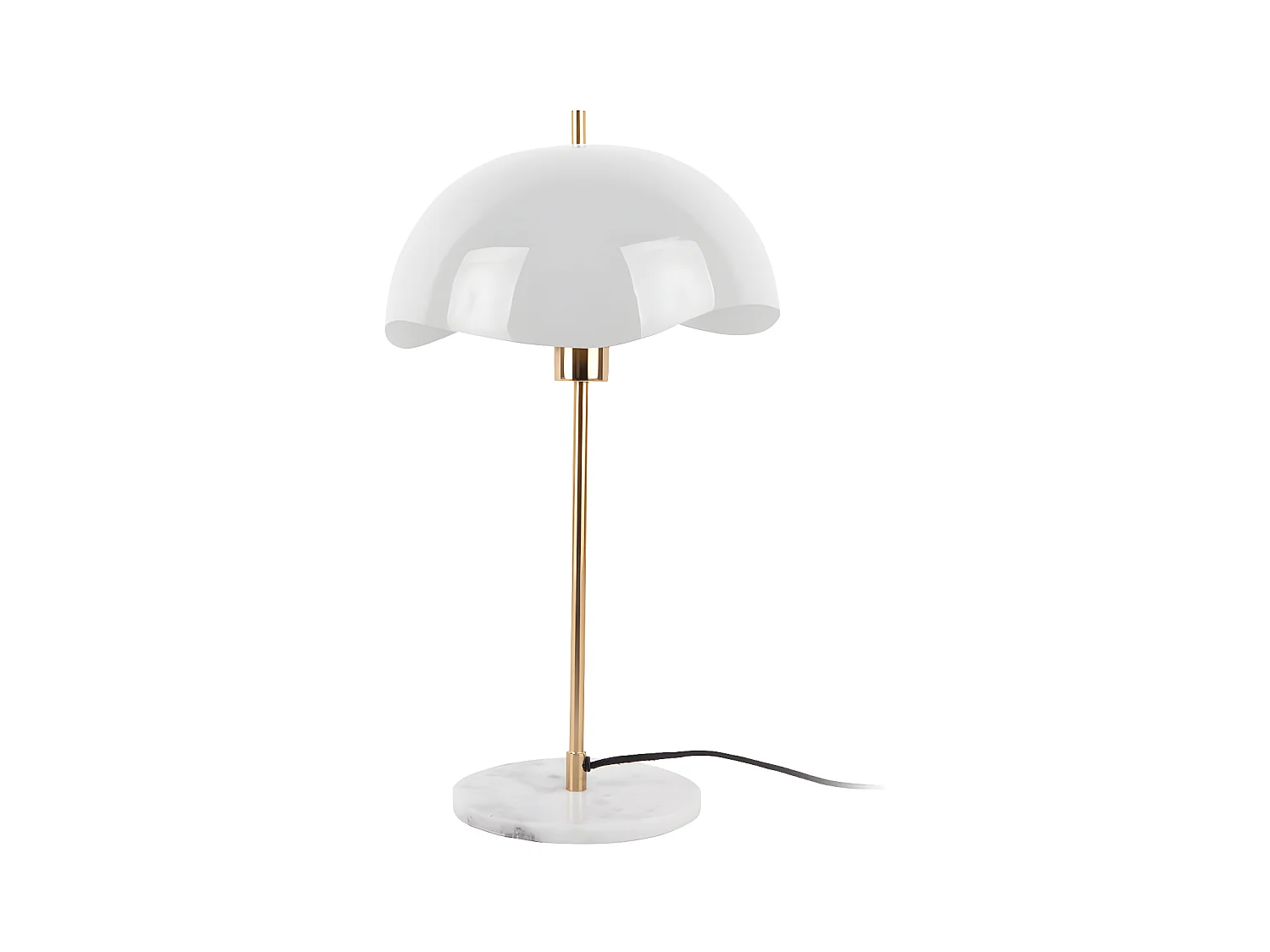 Waved Dome - Lampe à poser en métal et marbre - Blanc