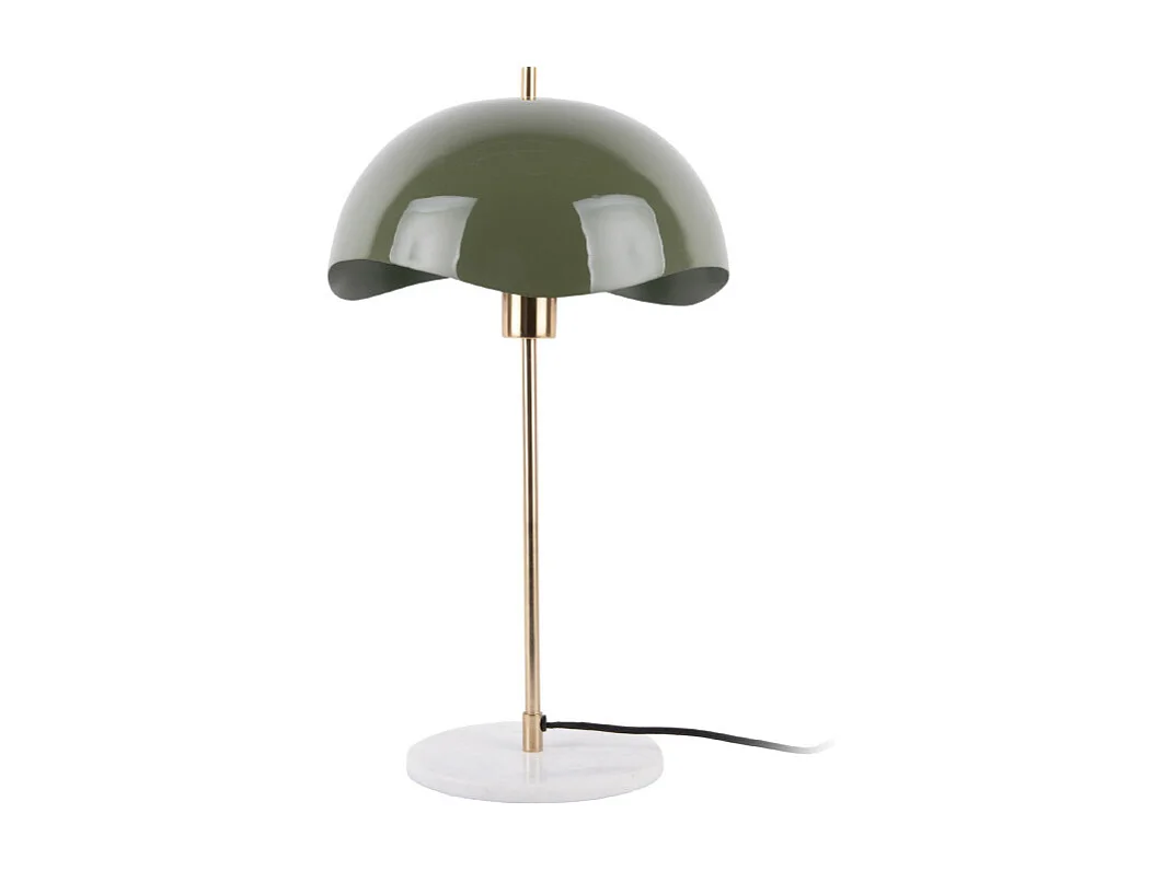 Waved Dome - Lampe à poser en métal et marbre - Blanc