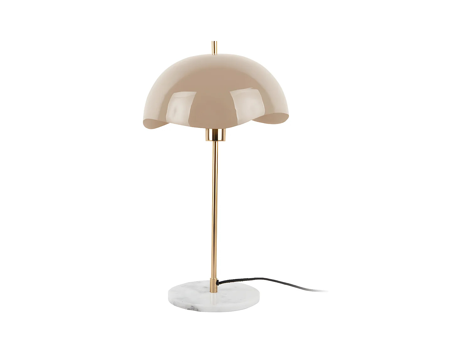 Waved Dome - Lampe à poser en métal et marbre - Marron