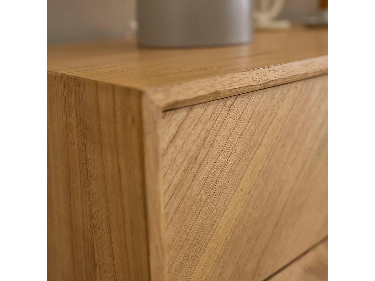 Cómoda de madera de mindi maciza de 120 cm