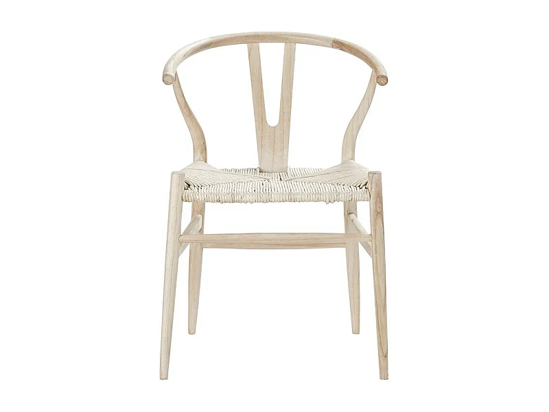Silla de madera de mindi maciza y asiento de tela