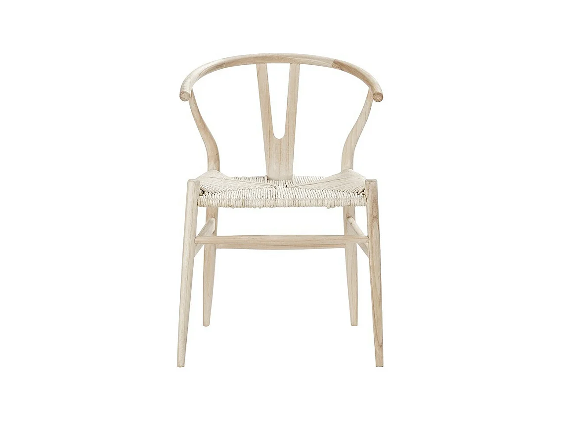 Silla de madera de mindi maciza y asiento de tela