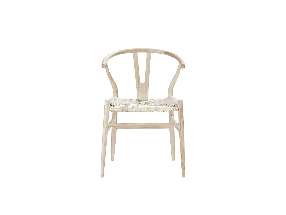 Sedia bistrot in mogano bianco e rattan
