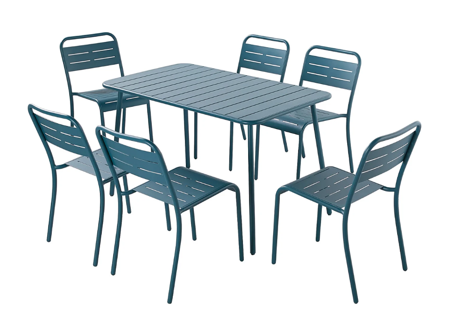 Table en acier 4-6 places bleue BERGAME