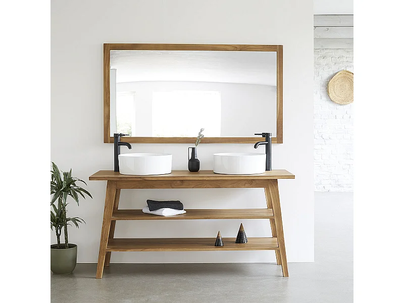 Meuble sous vasque en teck massif 160 cm