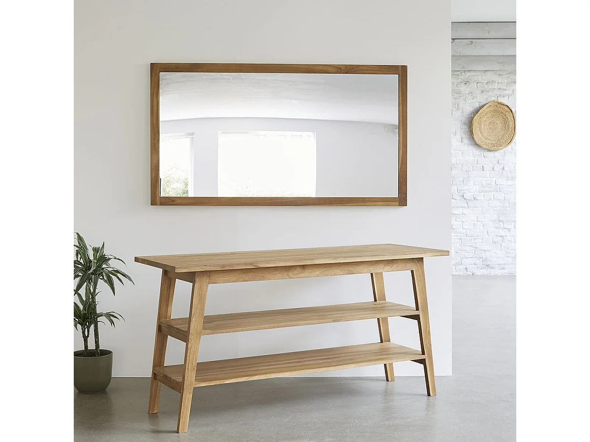 Mueble de baño de madera teca maciza de 160 cm