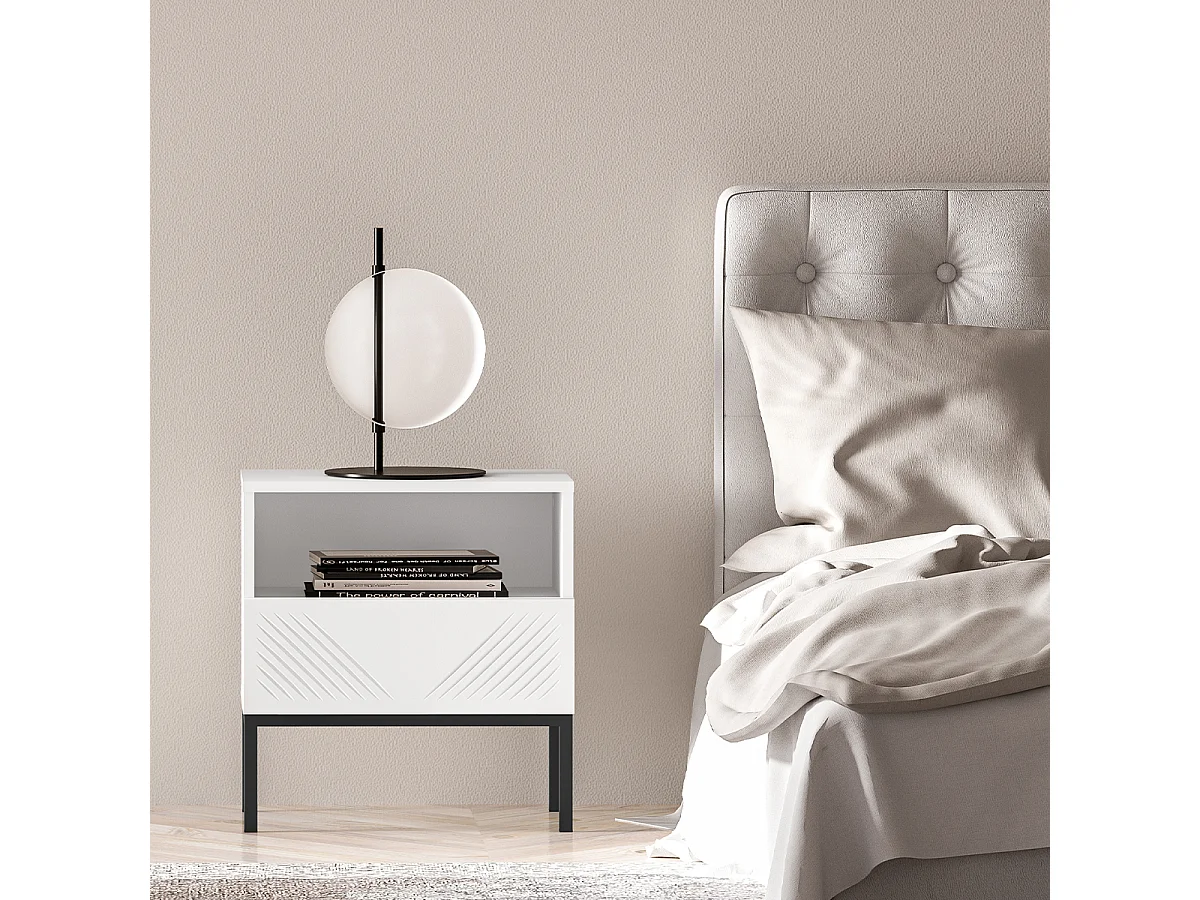 Chevet 1 tiroir Aura Blanc