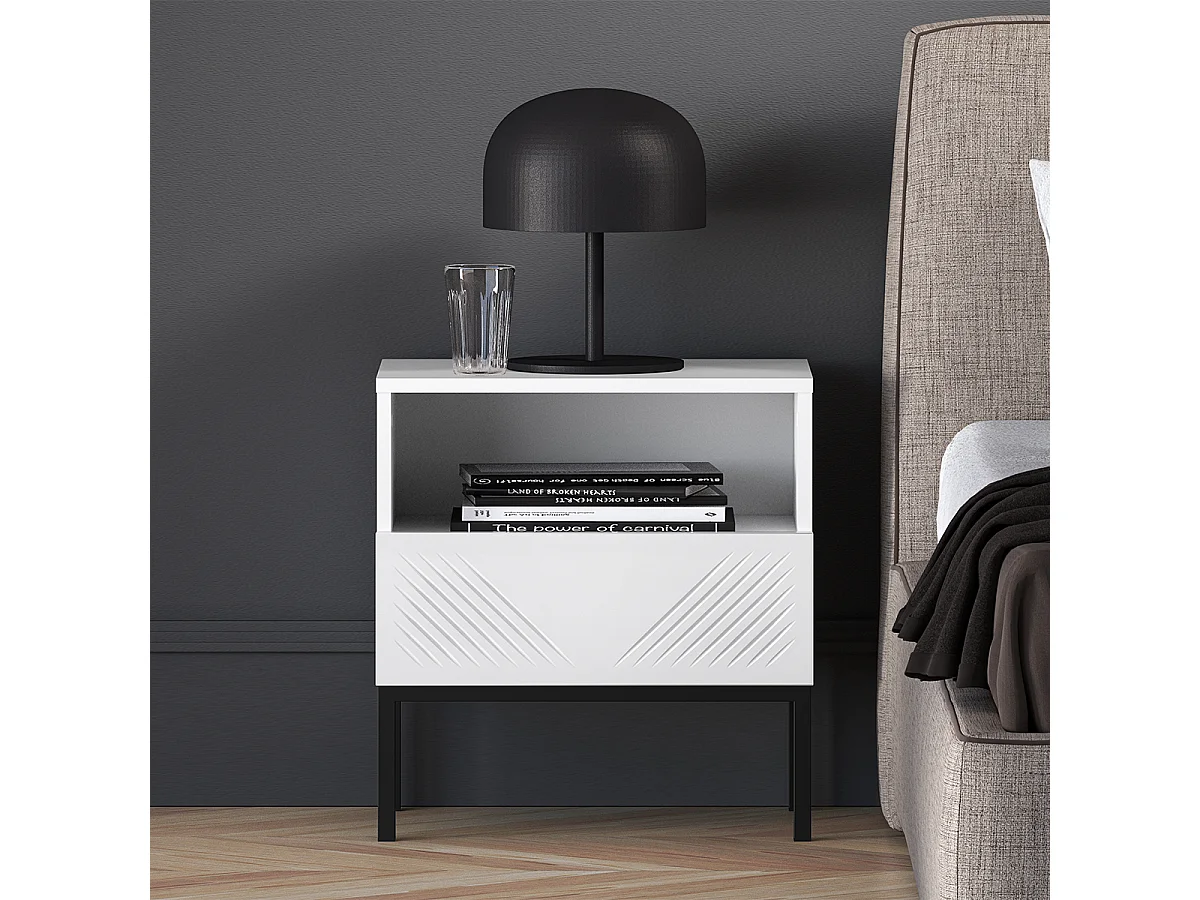 Aura Wit nachtkastje met 1 lade