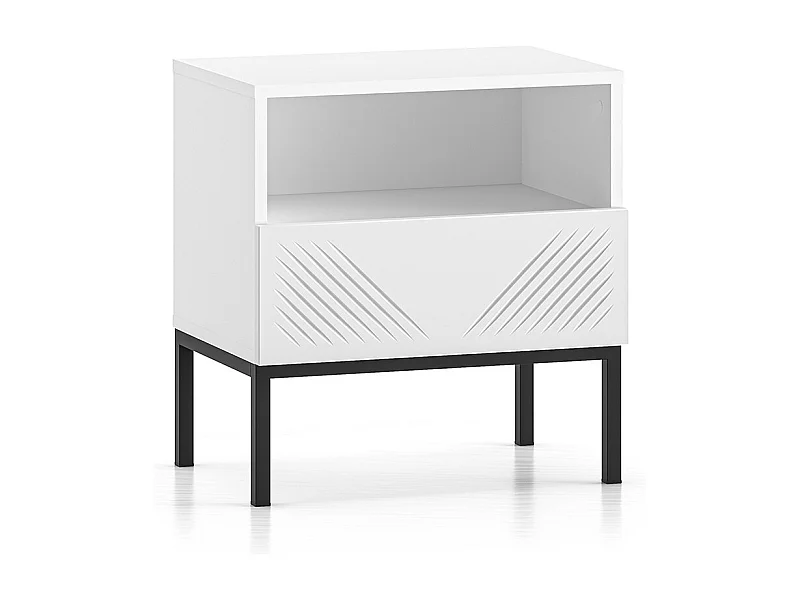 Comodino 1 cassetto Aura bianco 53cm