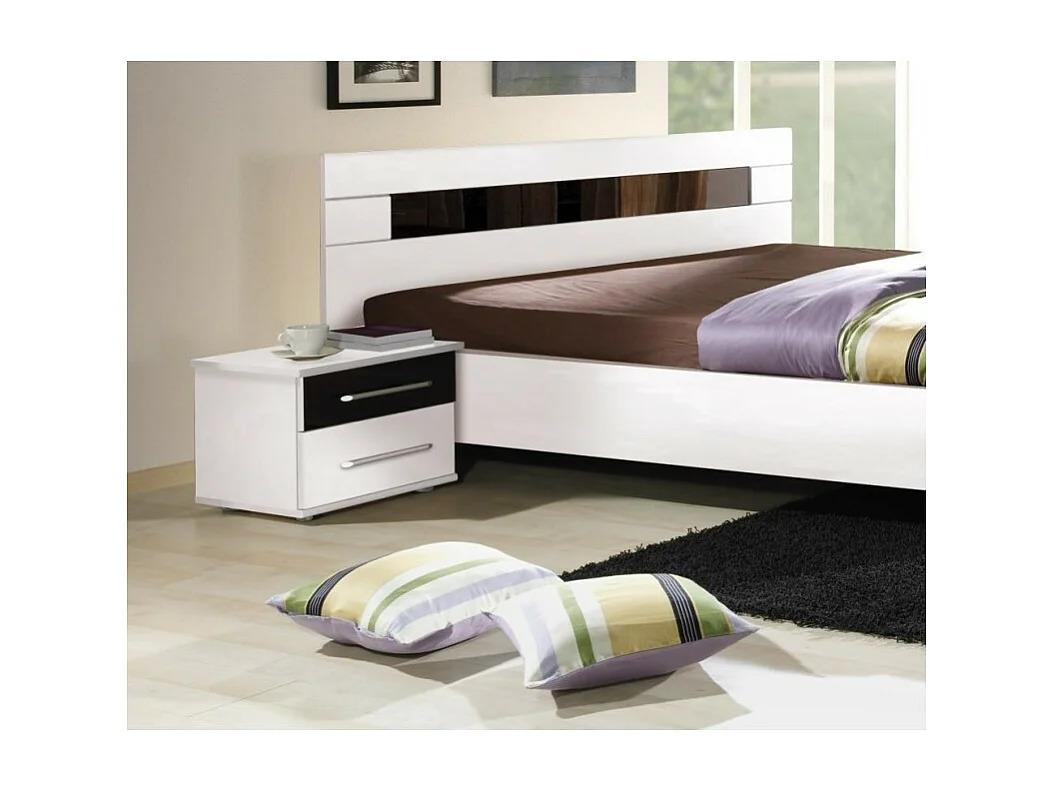 Coleção de mesinhas de cabeceira DUBLIN. Conjunto de duas mesinhas de cabeceira na cor branco alpino.