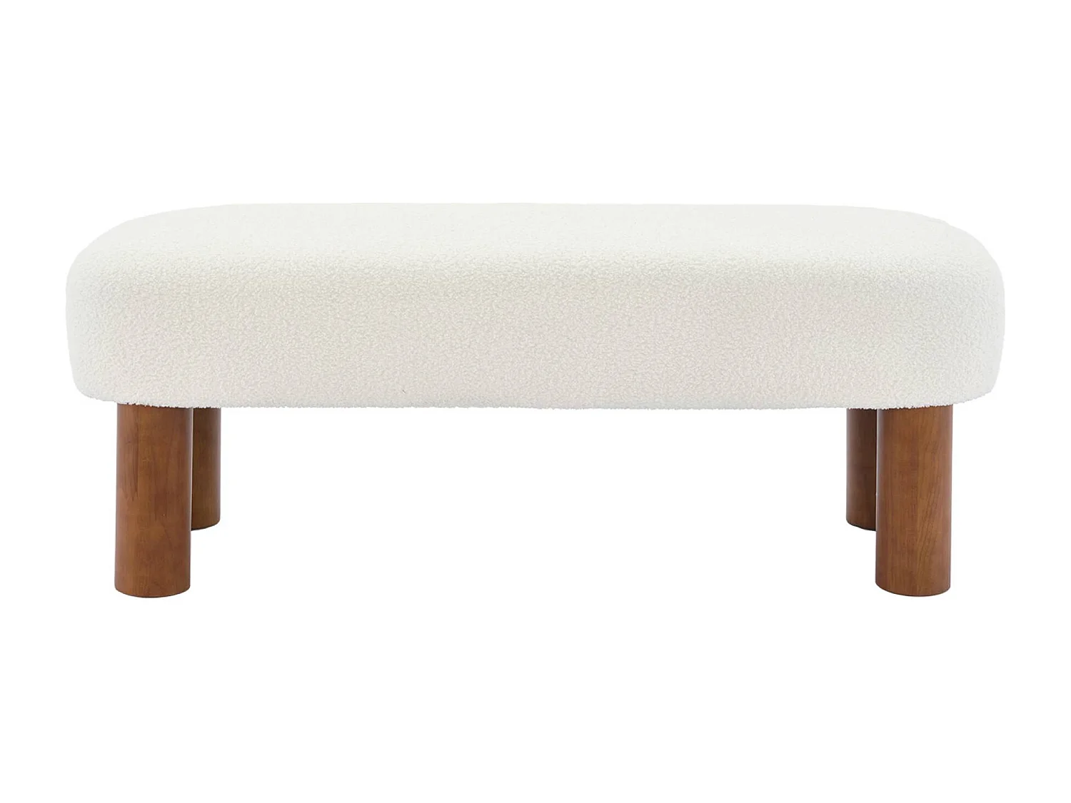 Banc / Bout de lit. pieds en bois d'hévéa et tissu bouclette