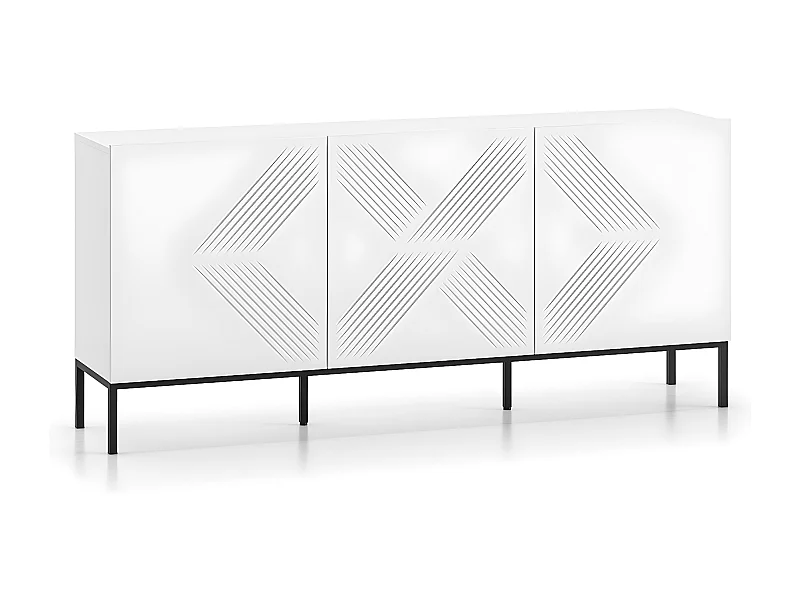 Aparador 3 portas Aura branco 77cm