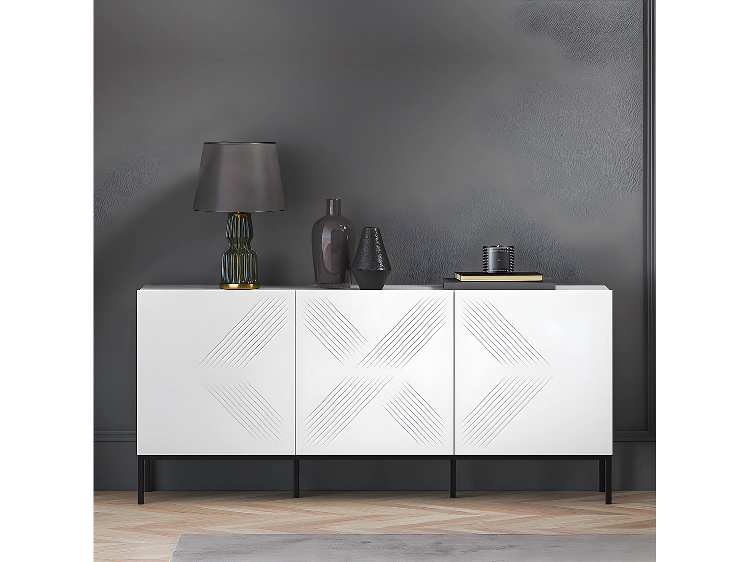 Buffet 3 portes Aura Blanc