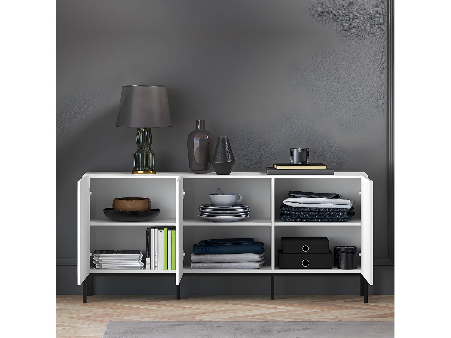 Buffet 3 portes Aura Blanc