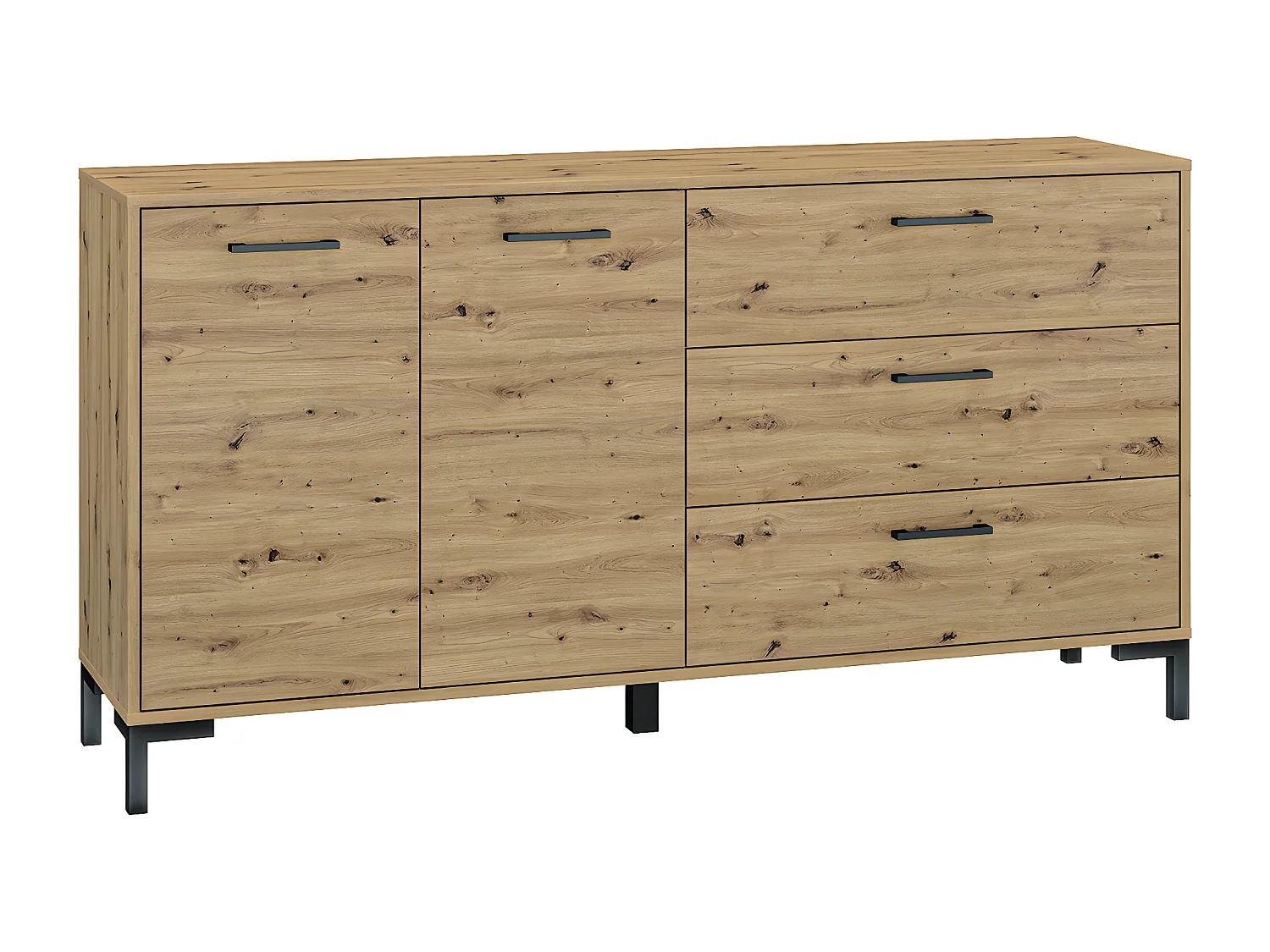 Buffet 2 portes 3 tiroirs 160 cm Liora Bois