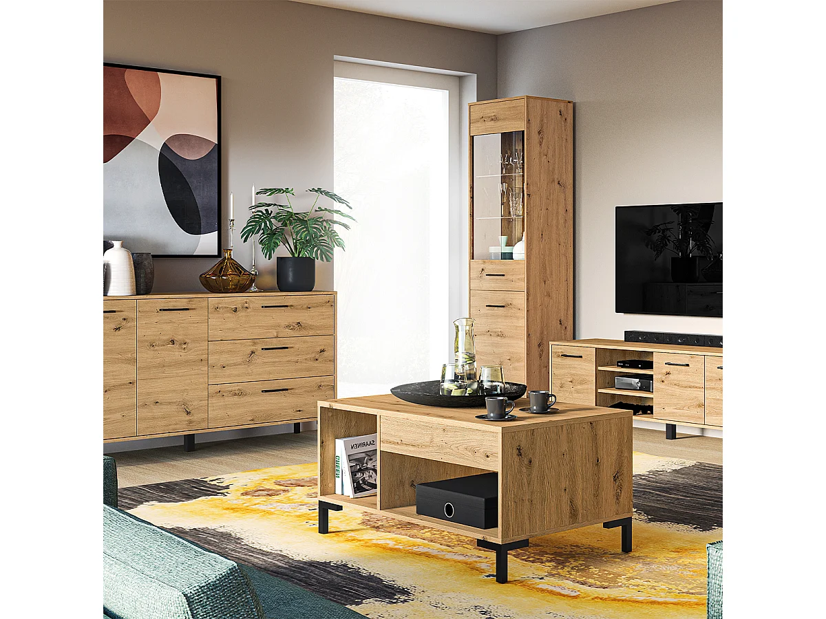 Skænk med 2 døre og 3 skuffer 160 cm Liora Wood