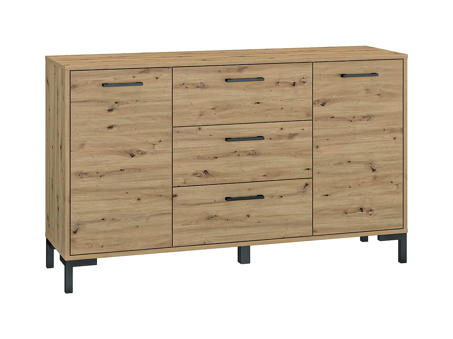 Buffet 2 portes 3 tiroirs 138 cm Liora Bois