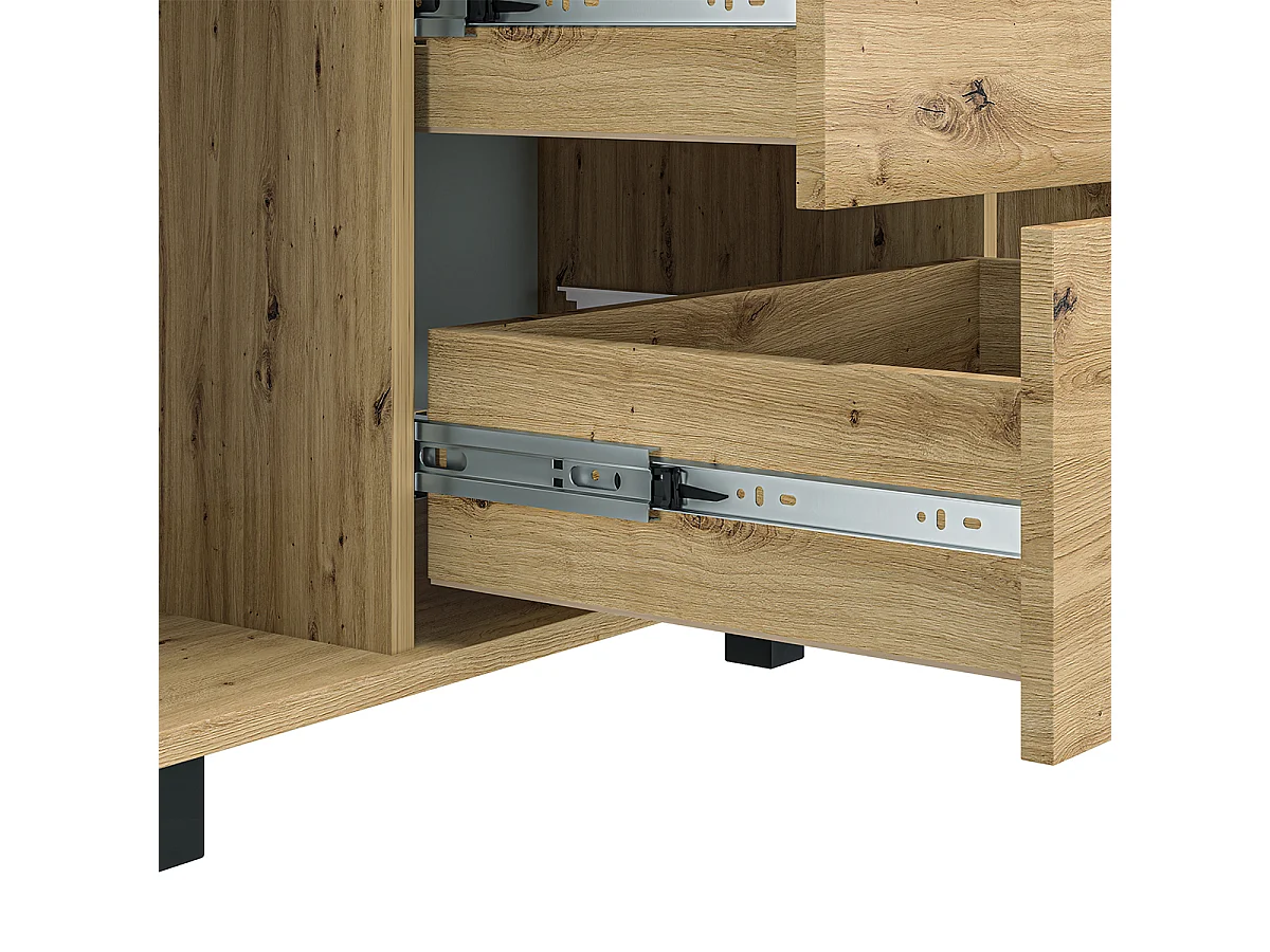 Buffet 2 ante 3 cassetti Liora marrone 83cm