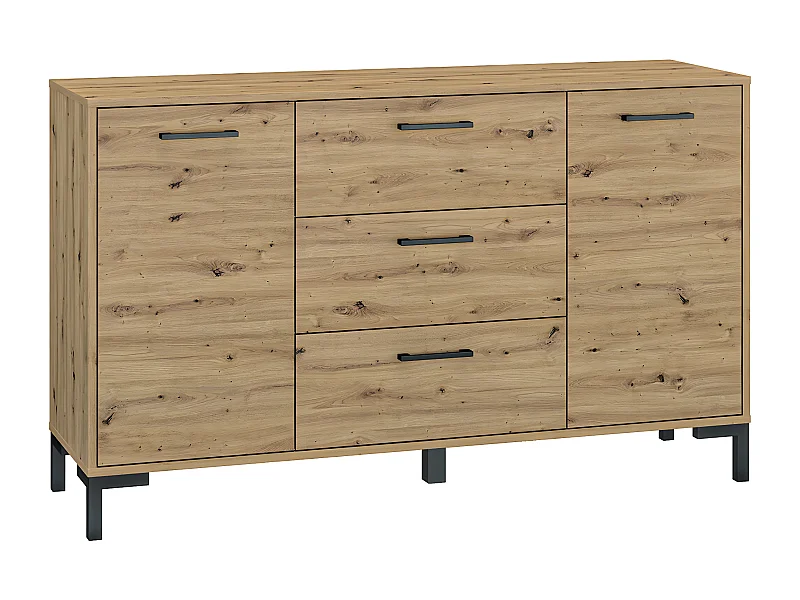 Buffet 2 portes 3 tiroirs 138 cm Liora Bois