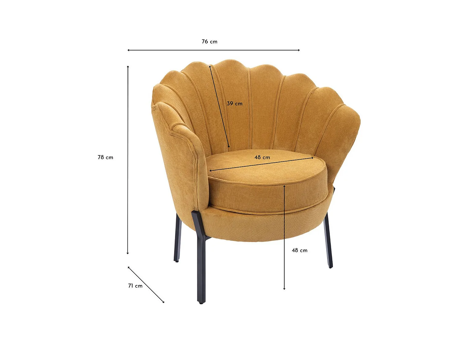 Fauteuil jaune Madeline