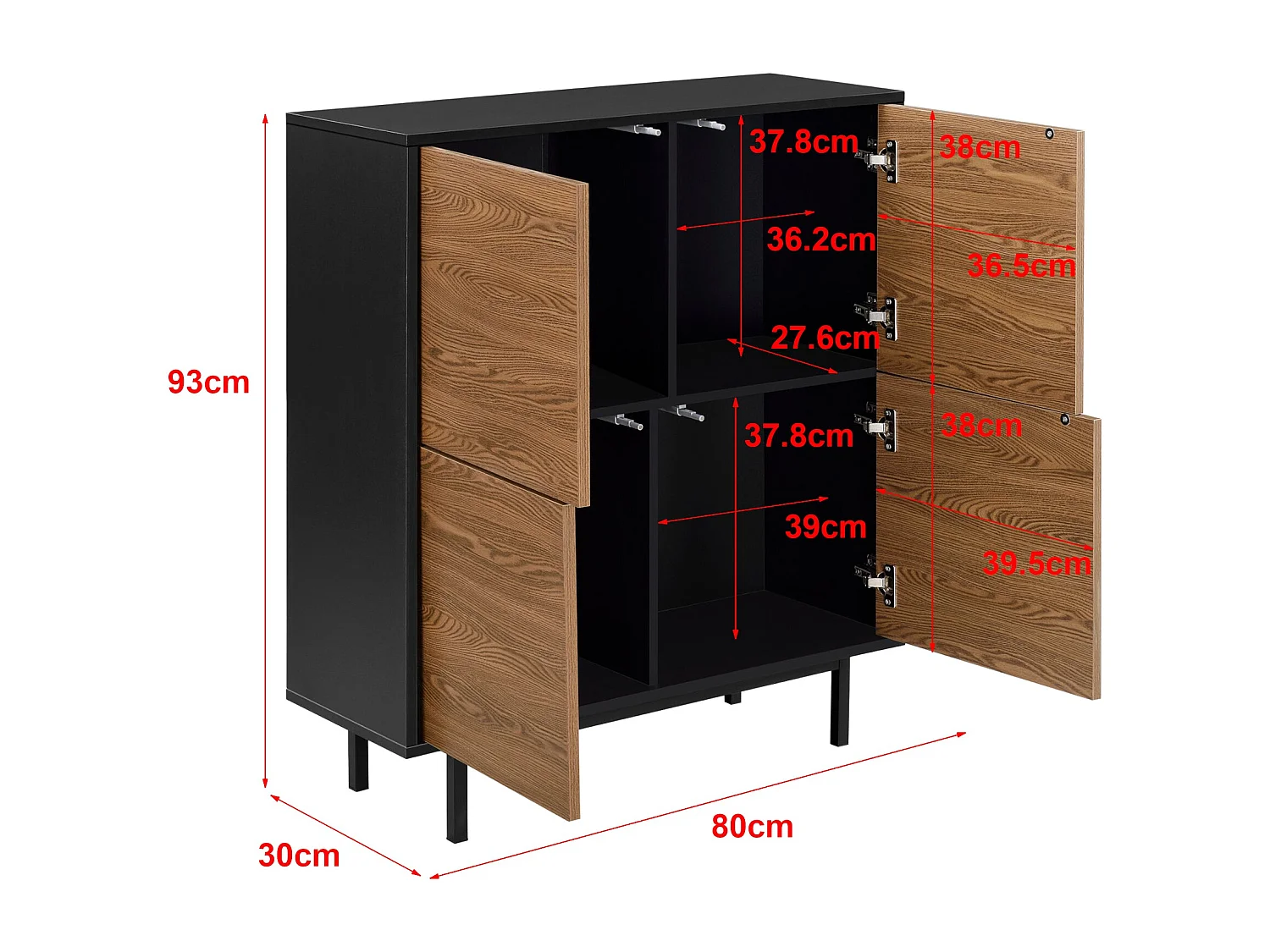 Commode stylée meuble de bois marron 80 x 30 x 93 cm 03_0006828