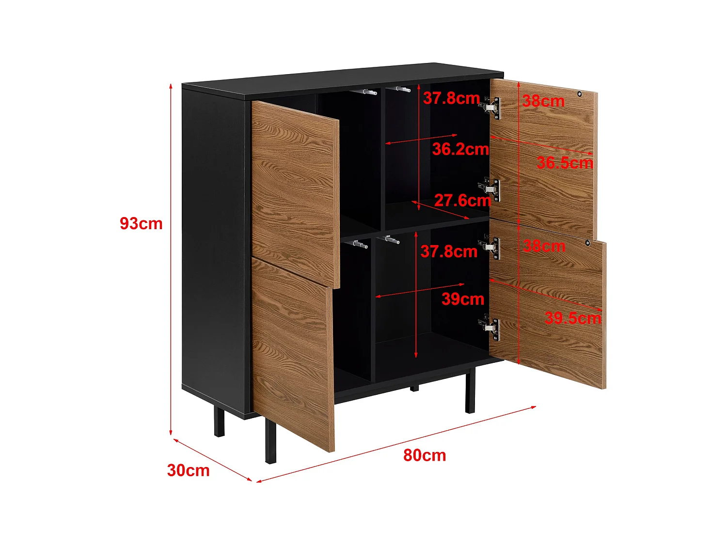 Commode stylée meuble de bois marron 80 x 30 x 93 cm 03_0006828