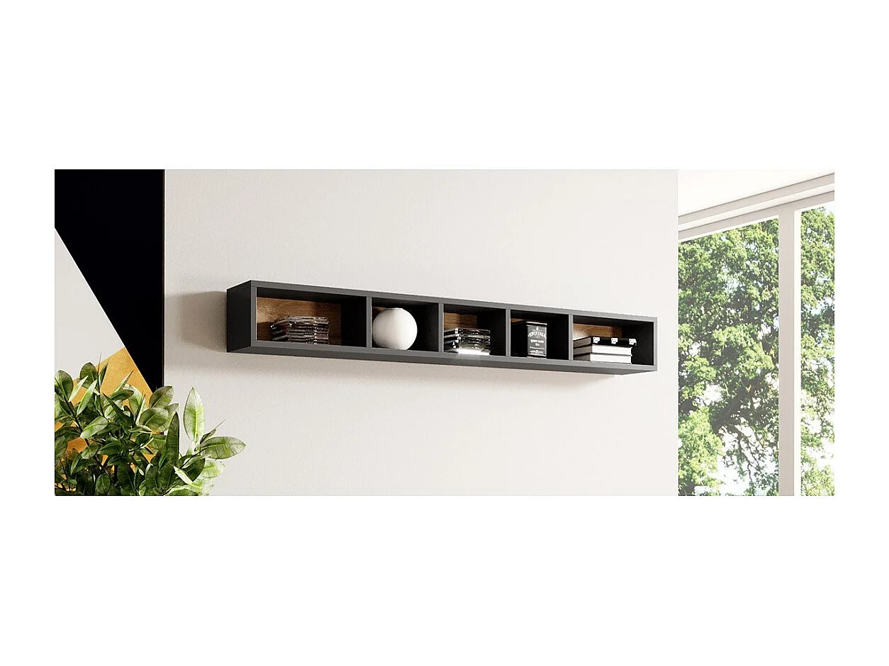 Rek 170cm in antracietgrijs en eiken uit de OHIO collectie.