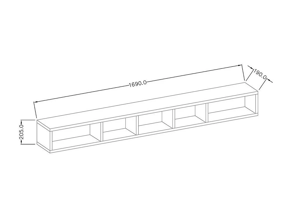 Rek 170cm in antracietgrijs en eiken uit de OHIO collectie.